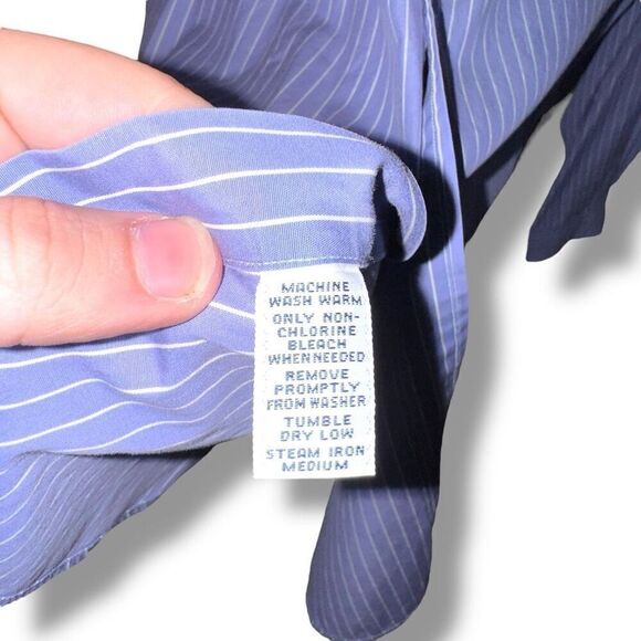 Polo Ralph Lauren Blue Striped Pinpoint Oxford Button Down Shirt Sz L - Picture 7 of 8